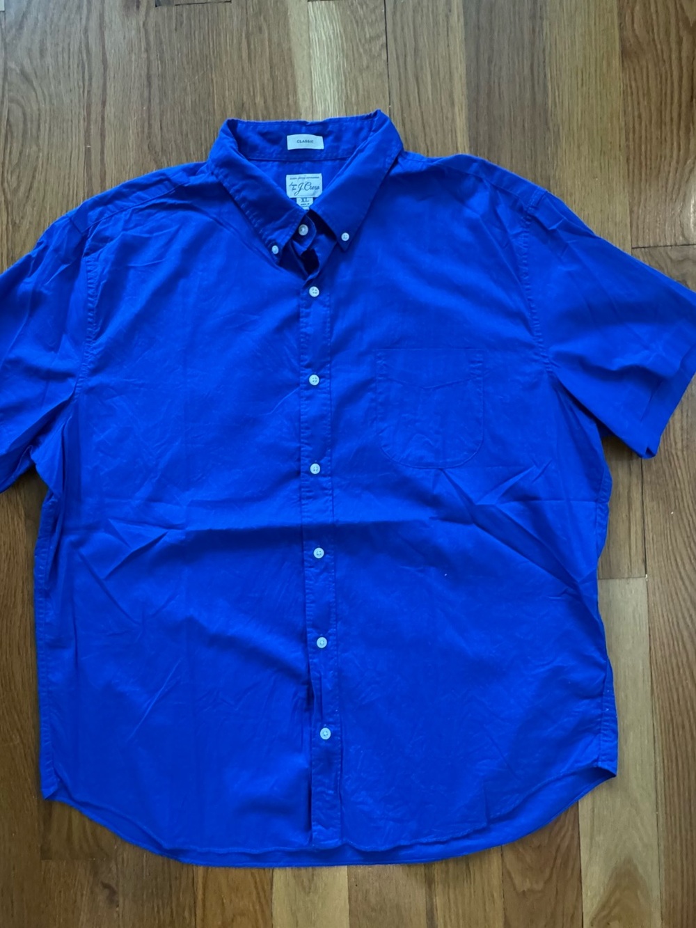 J.Crew Blue Short Sleeve Button Down XL Classic Fit Shirt